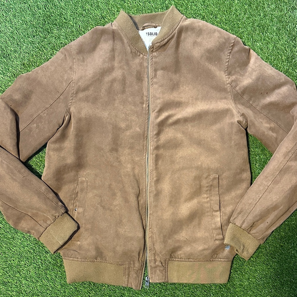 Solid Tan Bomber Jacket - image 1